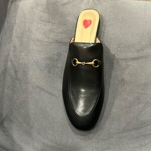 Brand new in box Women’s Size 12 black mules with chain link (imitation Gucci)